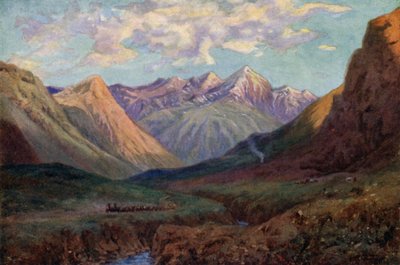 Equipo de mulas saliendo de Puente del Inca de Ernest William Christmas